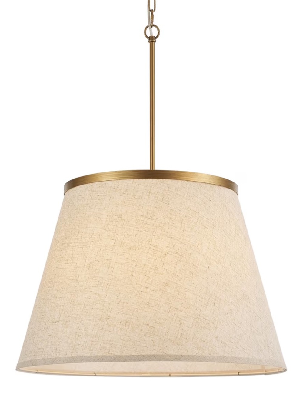 NBI 24" Chandelier Tapered Fabric Drum Shade Antique Gold Accents Pendant Light
